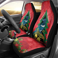 New Zealand Christmas In July Car Seat Cover Kowhai Tui Bird With Pohutukawa - Red