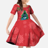 New Zealand Christmas In July Family Matching Long Sleeve Bodycon Dress and Hawaiian Shirt Kowhai Tui Bird With Pohutukawa - Red