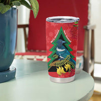 New Zealand Christmas In July Tumbler Cup Kowhai Tui Bird With Pohutukawa - Red