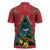 New Zealand Christmas In July Zipper Polo Shirt Kowhai Tui Bird With Pohutukawa - Red - Polynesian Pride
