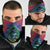 New Zealand Christmas In July Neck Gaiter Kowhai Tui Bird With Pohutukawa - Blue - Polynesian Pride