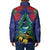 New Zealand Christmas In July Padded Jacket Kowhai Tui Bird With Pohutukawa - Blue - Polynesian Pride