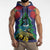 New Zealand Christmas In July Sleeveless Zip Hoodie Kowhai Tui Bird With Pohutukawa - Blue - Polynesian Pride