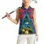 New Zealand Christmas In July Women Sleeveless Polo Shirt Kowhai Tui Bird With Pohutukawa - Blue