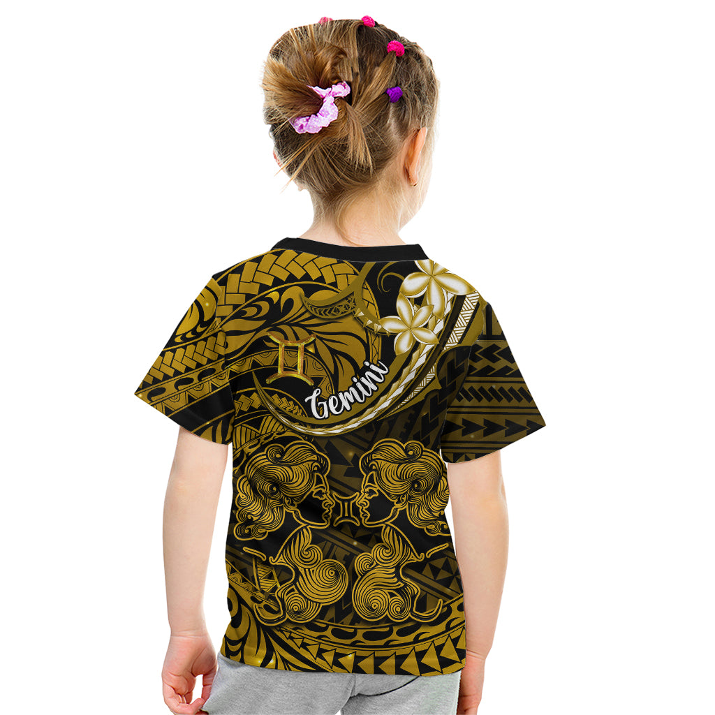 Polynesian Pride Gemini Zodiac Kid T Shirt Astrological Sign Tribal Plumeria Gold Galaxy LT14 - Polynesian Pride