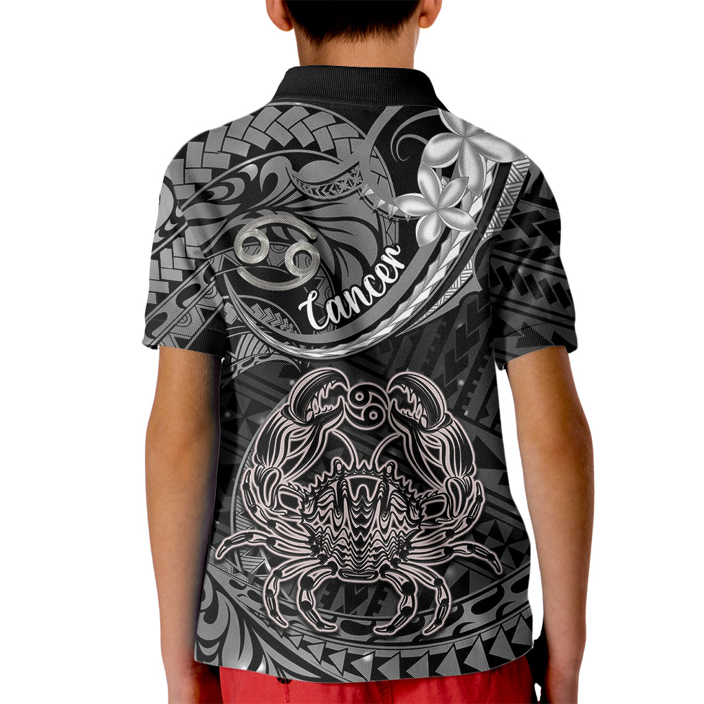 Polynesian Pride Cancer Zodiac Kid Polo Shirt Astrological Sign Tribal Plumeria Grey Galaxy LT14 - Polynesian Pride