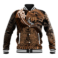 Polynesian Pride Virgo Zodiac Baseball Jacket Astrological Sign Tribal Plumeria Brown Galaxy LT14 Unisex Brown - Polynesian Pride