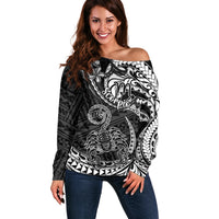 Polynesian Pride Scorpio Zodiac Off Shoulder Sweater Astrological Sign Tribal Plumeria Black LT14 Women Black - Polynesian Pride