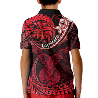 Polynesian Pride Capricorn Zodiac Kid Polo Shirt Astrological Sign Tribal Plumeria Red Galaxy LT14 - Polynesian Pride