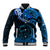 Polynesian Pride Aquarius Zodiac Baseball Jacket Astrological Sign Tribal Plumeria Blue Galaxy LT14 Unisex Blue - Polynesian Pride