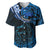 Polynesian Pride Aquarius Zodiac Baseball Jersey Astrological Sign Tribal Plumeria Blue Galaxy LT14 Blue - Polynesian Pride