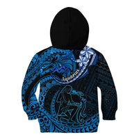 Polynesian Pride Aquarius Zodiac Kid Hoodie Astrological Sign Tribal Plumeria Blue Galaxy LT14 - Polynesian Pride