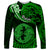 Polynesian Pride Pisces Zodiac Long Sleeve Shirt Astrological Sign Tribal Plumeria Green Galaxy LT14 Unisex Green - Polynesian Pride