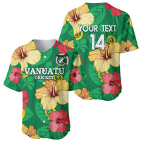 Custom Vanuatu Cricket Baseball Jersey 2024 Tropical Flowers Version
