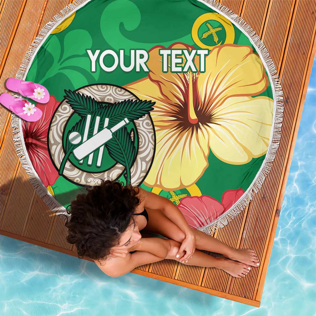 Custom Vanuatu Cricket Beach Blanket 2024 Tropical Flowers Version LT14 - Polynesian Pride