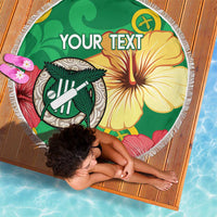 Custom Vanuatu Cricket Beach Blanket 2024 Tropical Flowers Version LT14 - Polynesian Pride