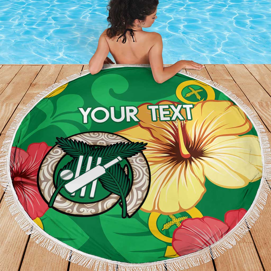 Custom Vanuatu Cricket Beach Blanket 2024 Tropical Flowers Version LT14 - Polynesian Pride