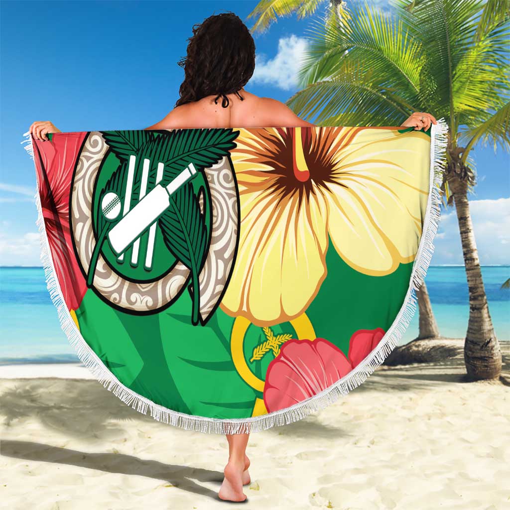 Custom Vanuatu Cricket Beach Blanket 2024 Tropical Flowers Version LT14 - Polynesian Pride