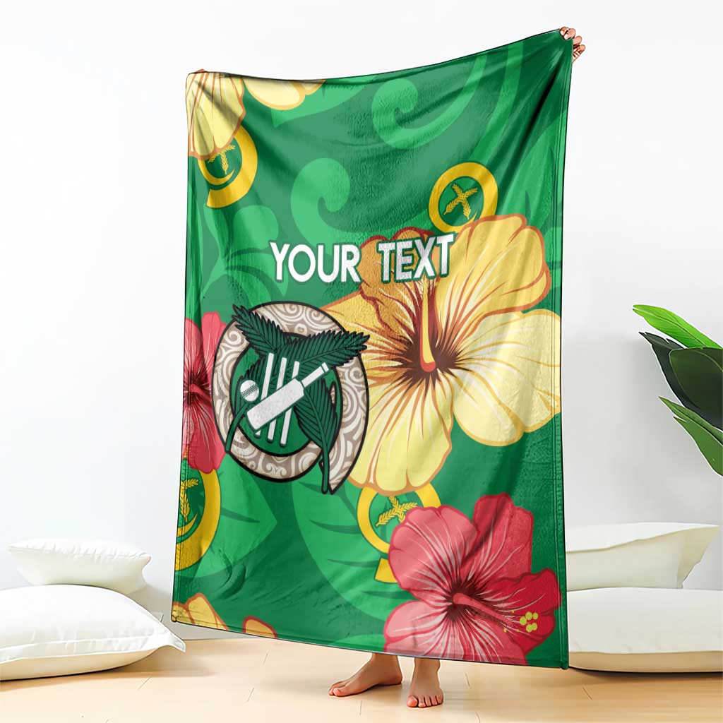 Custom Vanuatu Cricket Blanket 2024 Tropical Flowers Version LT14 - Polynesian Pride