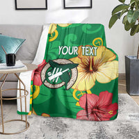 Custom Vanuatu Cricket Blanket 2024 Tropical Flowers Version LT14 - Polynesian Pride