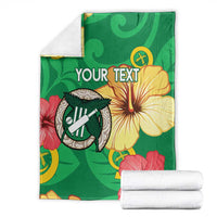 Custom Vanuatu Cricket Blanket 2024 Tropical Flowers Version LT14 - Polynesian Pride