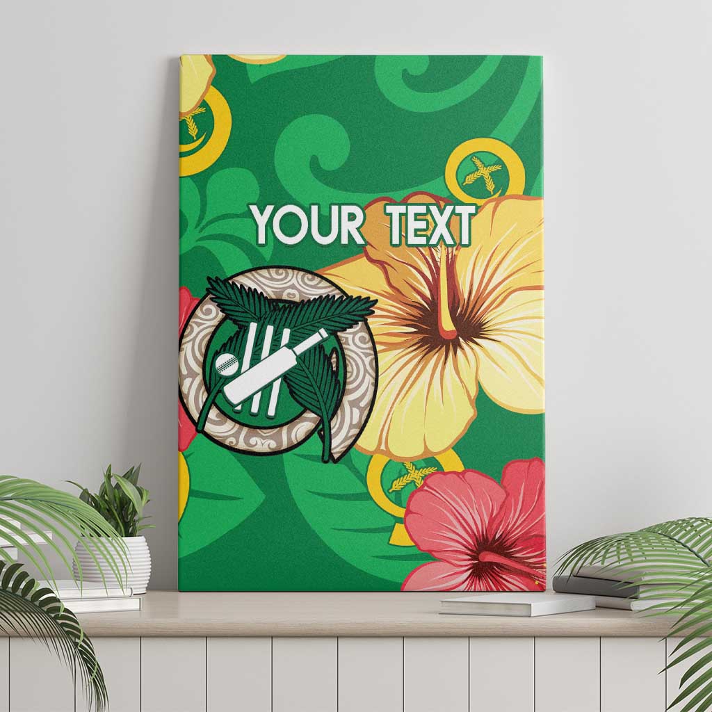 Custom Vanuatu Cricket Canvas Wall Art 2024 Tropical Flowers Version LT14 - Polynesian Pride