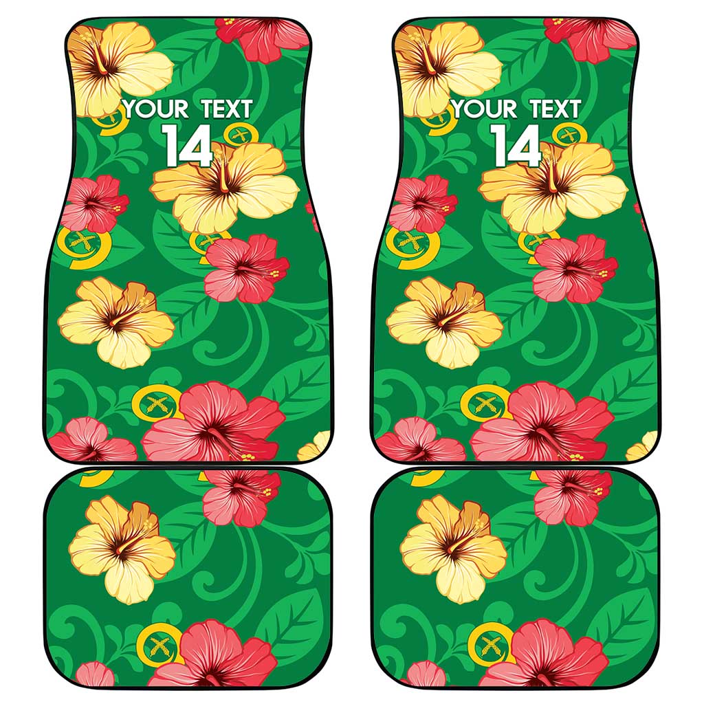 Custom Vanuatu Cricket Car Mats 2024 Tropical Flowers Version LT14 - Polynesian Pride