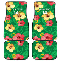Custom Vanuatu Cricket Car Mats 2024 Tropical Flowers Version LT14 - Polynesian Pride