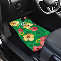 Custom Vanuatu Cricket Car Mats 2024 Tropical Flowers Version LT14 - Polynesian Pride
