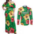 Custom Vanuatu Cricket Couples Matching Off Shoulder Maxi Dress and Long Sleeve Button Shirt 2024 Tropical Flowers Version