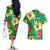 Custom Vanuatu Cricket Couples Matching Off The Shoulder Long Sleeve Dress and Hawaiian Shirt 2024 Tropical Flowers Version