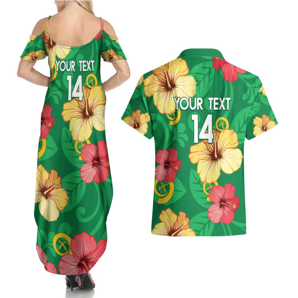 Custom Vanuatu Cricket Couples Matching Summer Maxi Dress and Hawaiian Shirt 2024 Tropical Flowers Version LT14 - Polynesian Pride