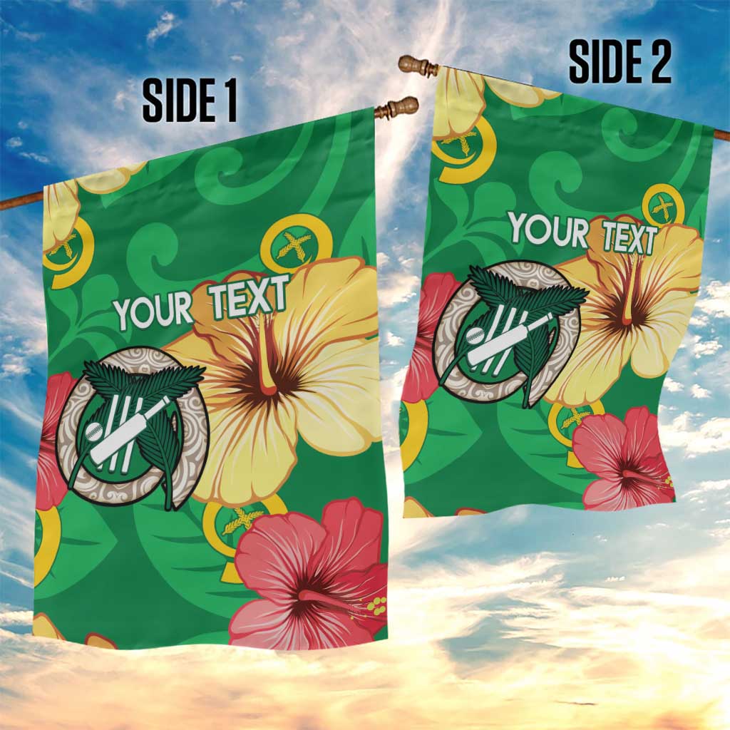 Custom Vanuatu Cricket Garden Flag 2024 Tropical Flowers Version LT14 - Polynesian Pride