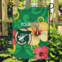Custom Vanuatu Cricket Garden Flag 2024 Tropical Flowers Version LT14 Garden Flag Green - Polynesian Pride