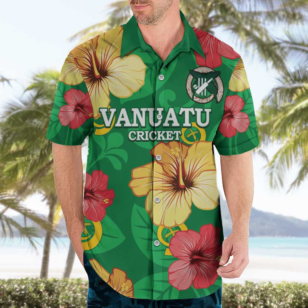 Custom Vanuatu Cricket Hawaiian Shirt 2024 Tropical Flowers Version LT14 - Polynesian Pride