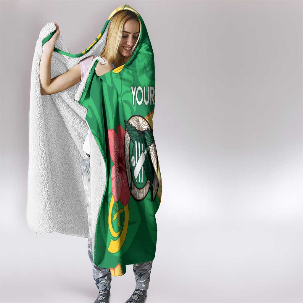 Custom Vanuatu Cricket Hooded Blanket 2024 Tropical Flowers Version LT14 - Polynesian Pride