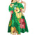 Custom Vanuatu Cricket Kid Short Sleeve Dress 2024 Tropical Flowers Version