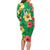Custom Vanuatu Cricket Long Sleeve Bodycon Dress 2024 Tropical Flowers Version