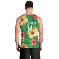 Custom Vanuatu Cricket Men Tank Top 2024 Tropical Flowers Version LT14 - Polynesian Pride