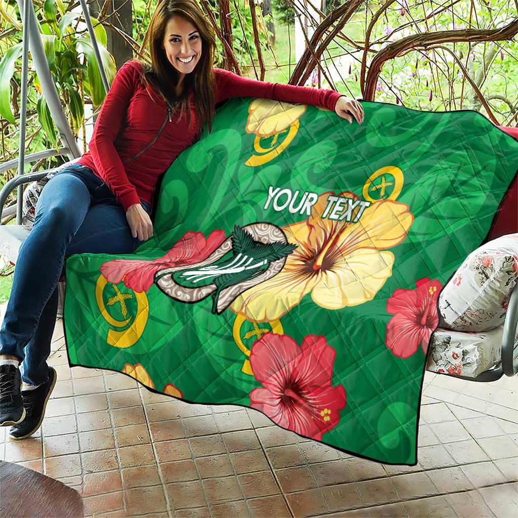 Custom Vanuatu Cricket Quilt 2024 Tropical Flowers Version