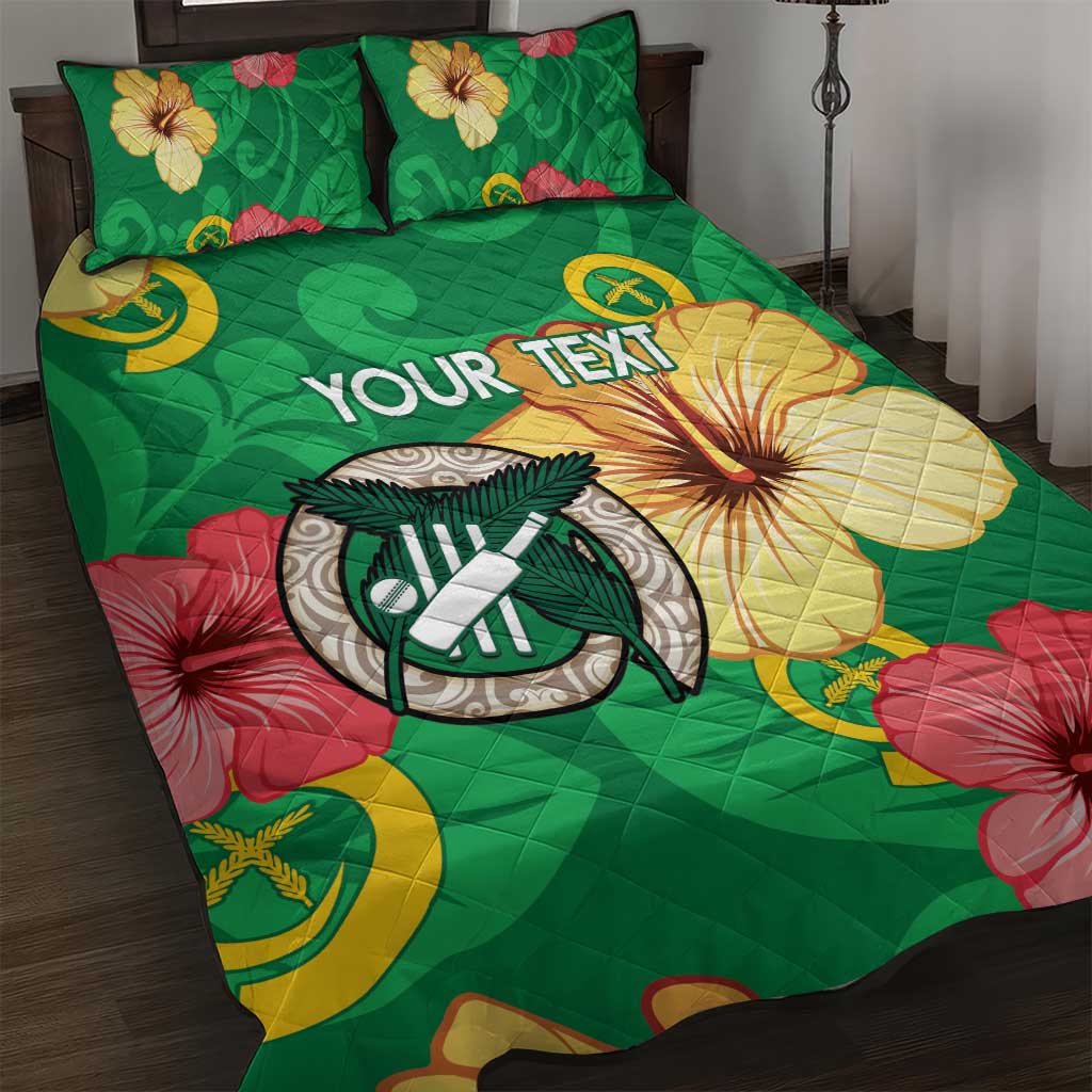 Custom Vanuatu Cricket Quilt Bed Set 2024 Tropical Flowers Version