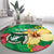 Custom Vanuatu Cricket Round Carpet 2024 Tropical Flowers Version