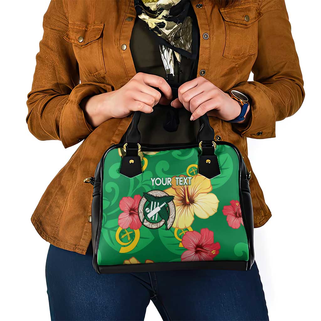 Custom Vanuatu Cricket Shoulder Handbag 2024 Tropical Flowers Version