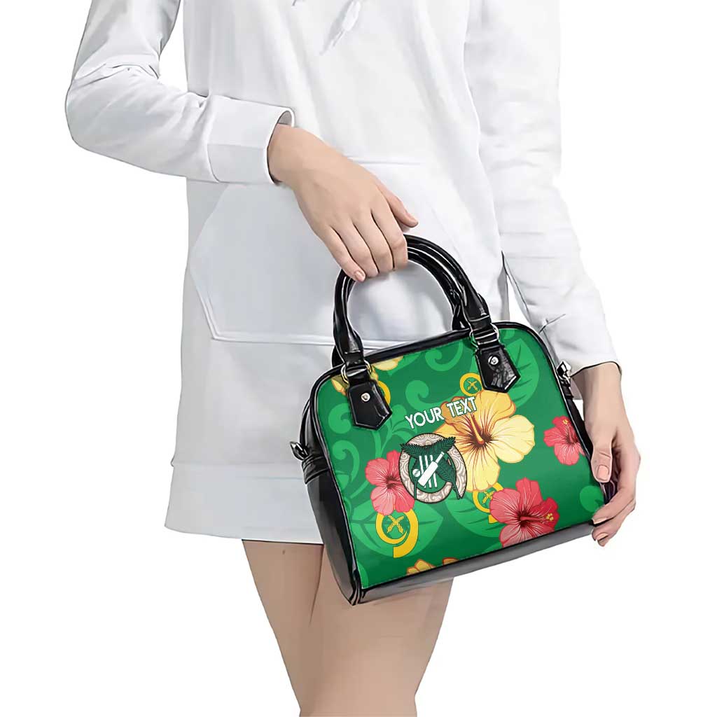 Custom Vanuatu Cricket Shoulder Handbag 2024 Tropical Flowers Version