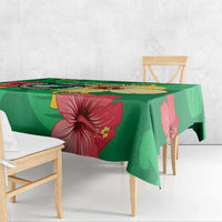 Custom Vanuatu Cricket Tablecloth 2024 Tropical Flowers Version LT14 - Polynesian Pride