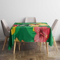 Custom Vanuatu Cricket Tablecloth 2024 Tropical Flowers Version LT14 - Polynesian Pride