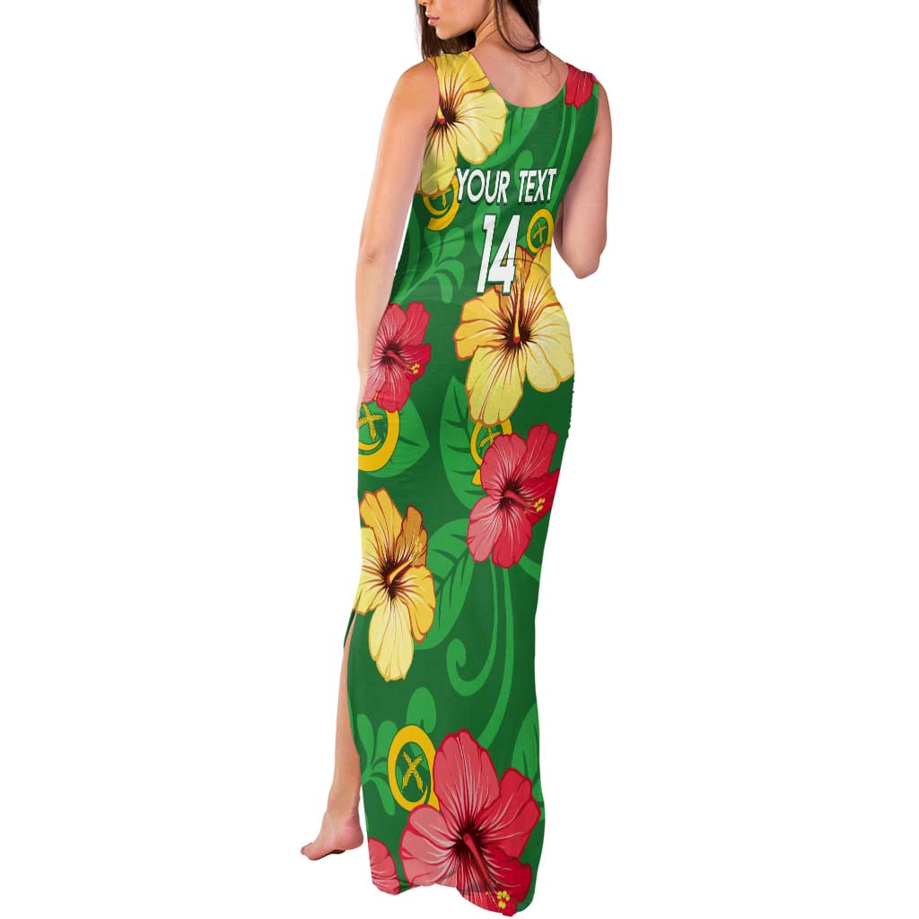 Custom Vanuatu Cricket Tank Maxi Dress 2024 Tropical Flowers Version LT14 - Polynesian Pride