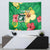 Custom Vanuatu Cricket Tapestry 2024 Tropical Flowers Version