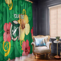 Custom Vanuatu Cricket Window Curtain 2024 Tropical Flowers Version LT14 - Polynesian Pride