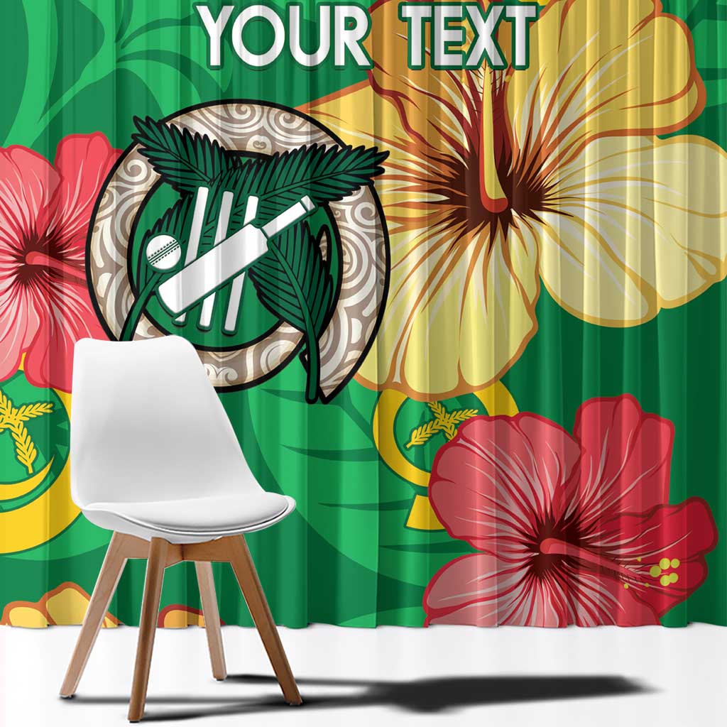 Custom Vanuatu Cricket Window Curtain 2024 Tropical Flowers Version LT14 - Polynesian Pride